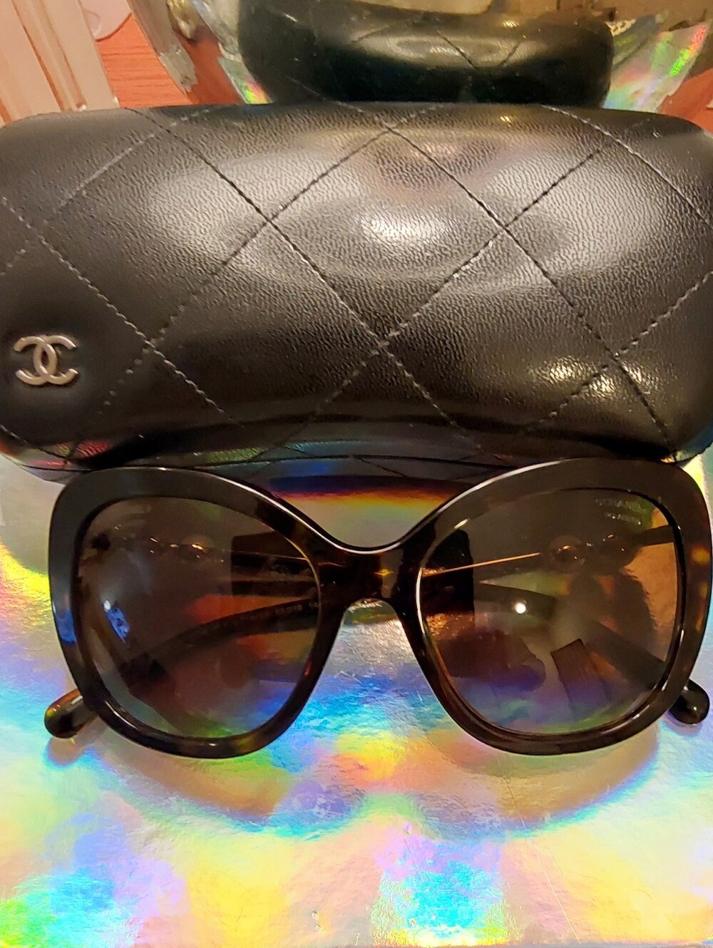 Gorgeous CHANEL Brown Tortoise Gradient Lens Oversized Sunglasses